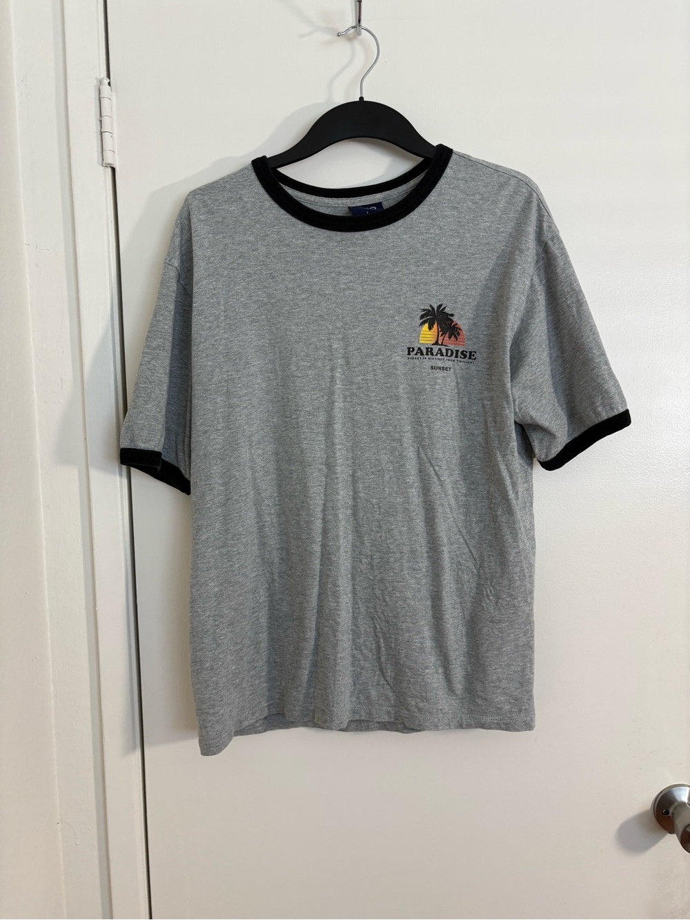 SPAO KOREAN BRAND oversized Graphic Paradise Ringer Tee